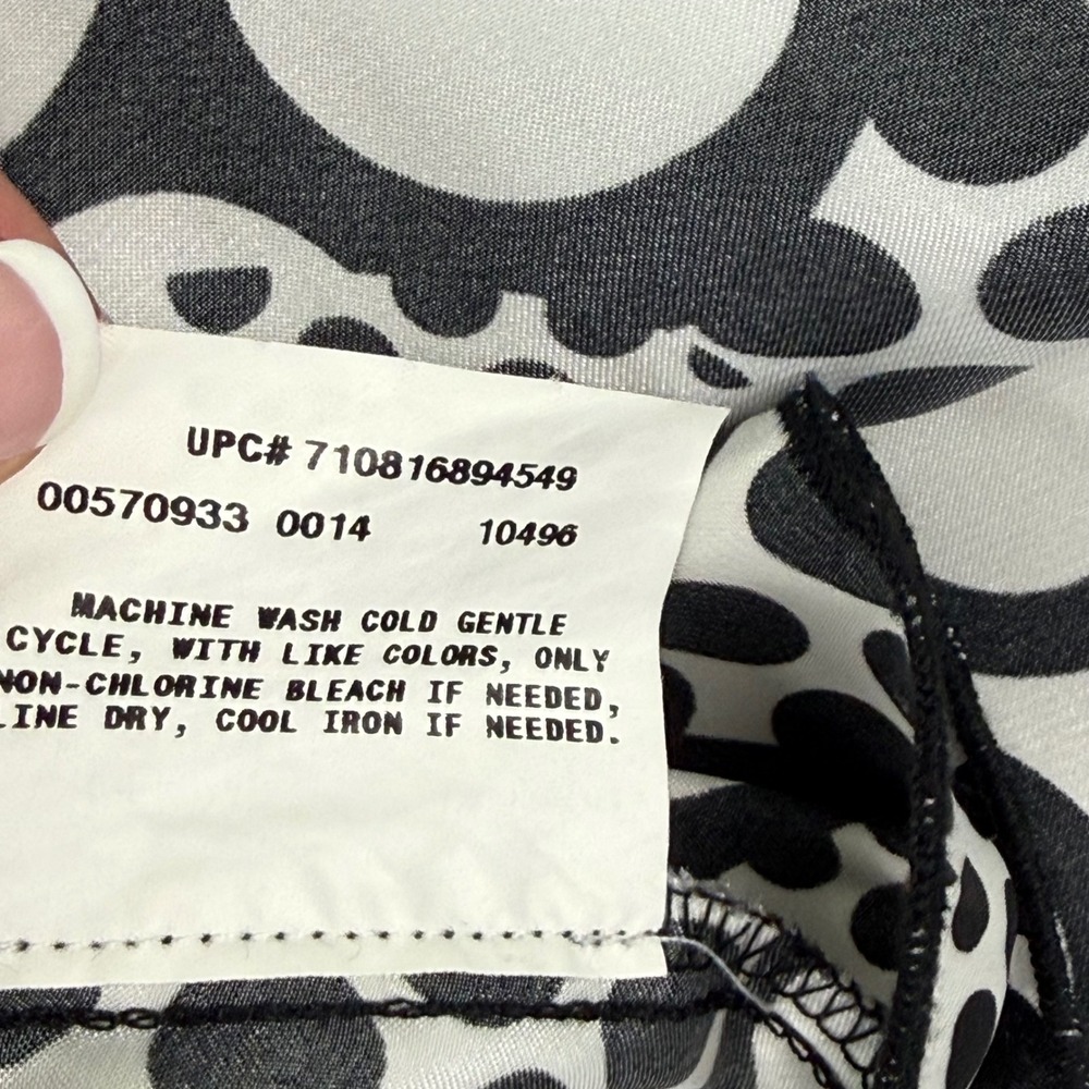 iZ‎ Byer Y2K California Polka Dot Empire Waist Satin Tie Top Black White Large - Picture 8 of 11